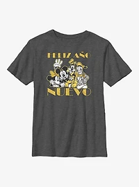 Disney Mickey Mouse Feliz Ano Nuevo Happy New Year Spanish Youth T-Shirt