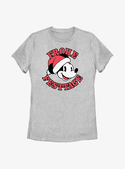 Disney Mickey Mouse Frohe Festtage Happy Holidays German Womens T-Shirt