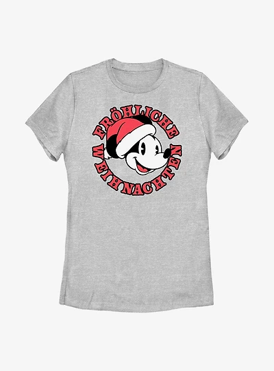 Disney Mickey Mouse Frohliche Weihnachten Merry Christmas German Womens T-Shirt