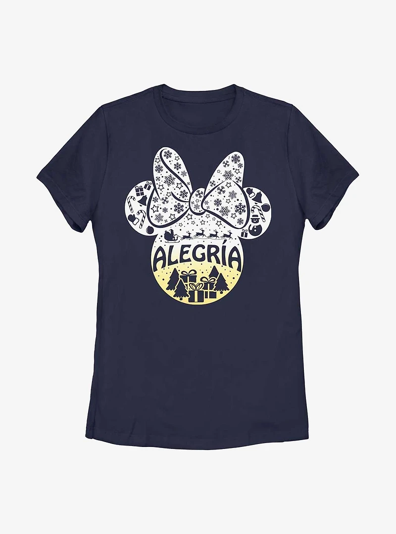 Disney Minnie Mouse Alegria Joy Spanish Ears Womens T-Shirt