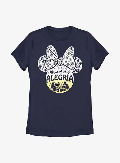 Disney Minnie Mouse Alegria Joy Spanish Ears Womens T-Shirt