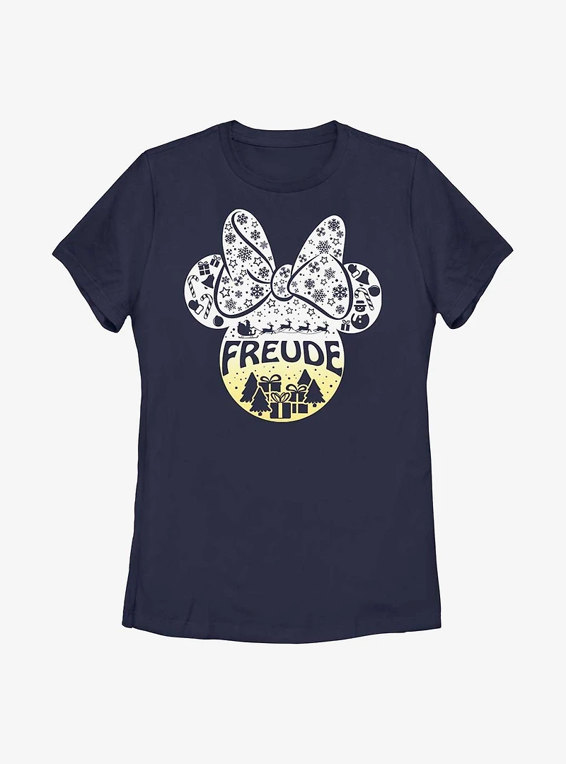 Disney Minnie Mouse Freude Joy German Ears Womens T-Shirt