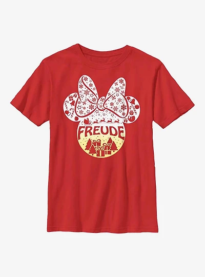Disney Minnie Mouse Freude Joy German Ears Youth T-Shirt