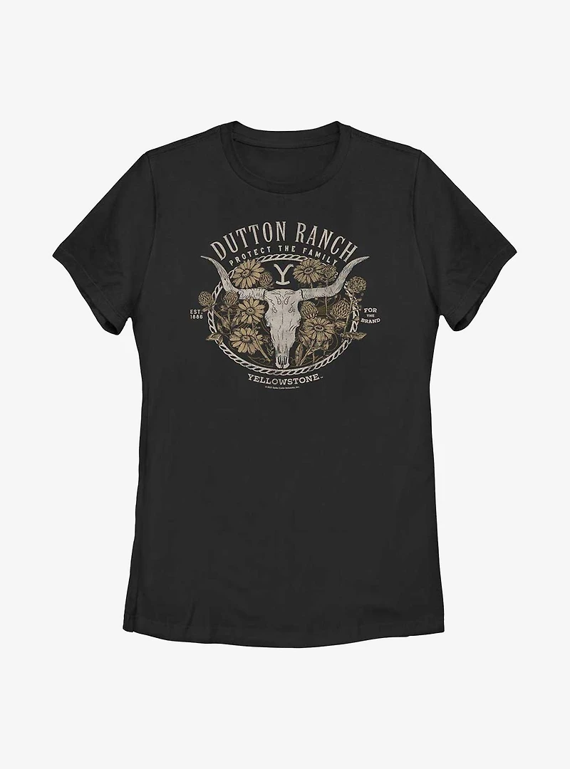 Yellowstone Floral Dutton Ranch Womens T-Shirt