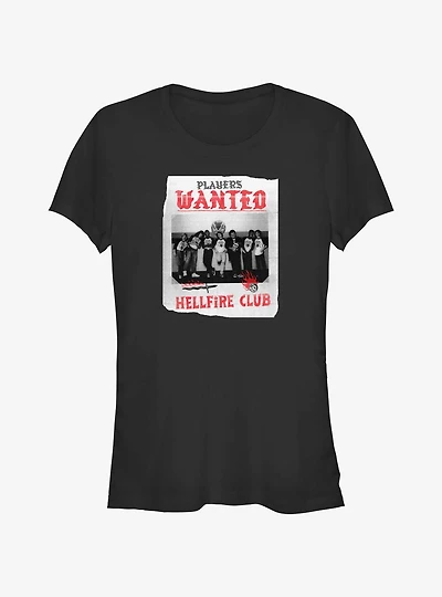 Stranger Things Hellfire Club Players Wanted Poster Girls T-Shirt