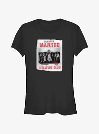 Stranger Things Hellfire Club Players Wanted Poster Girls T-Shirt