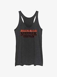 Stranger Things Logo On Fire Girls Tank