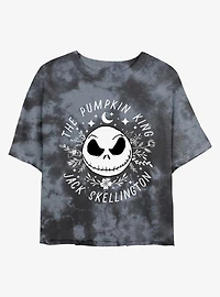 Disney The Nightmare Before Christmas Jack Skellington Pumpkin King Face Tie-Dye Girls Crop T-Shirt