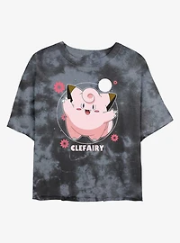 Pokemon Clefairy Fairy Dance Tie-Dye Womens Crop T-Shirt