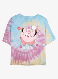 Pokemon Clefairy Fairy Dance Tie-Dye Womens Crop T-Shirt