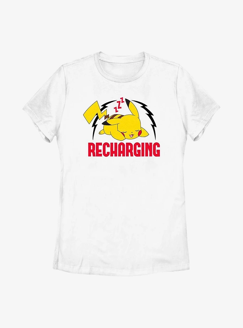 Pokemon Sleepy Pikachu Recharging Womens T-Shirt
