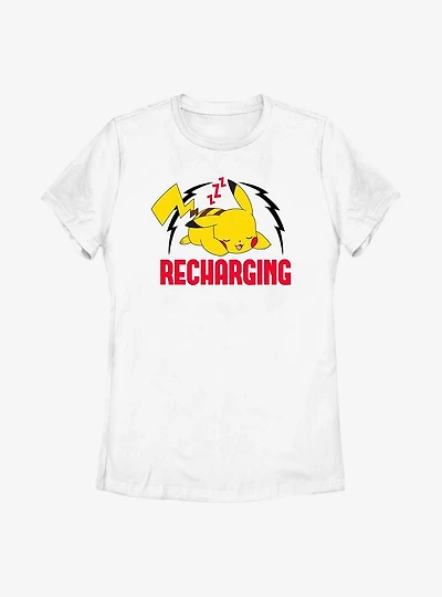 Pokemon Sleepy Pikachu Recharging Womens T-Shirt