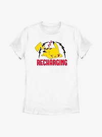 Pokemon Sleepy Pikachu Recharging Womens T-Shirt