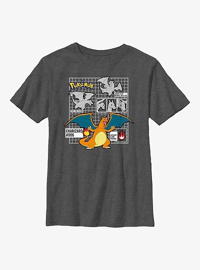 Pokemon Charizard Infographic Youth T-Shirt