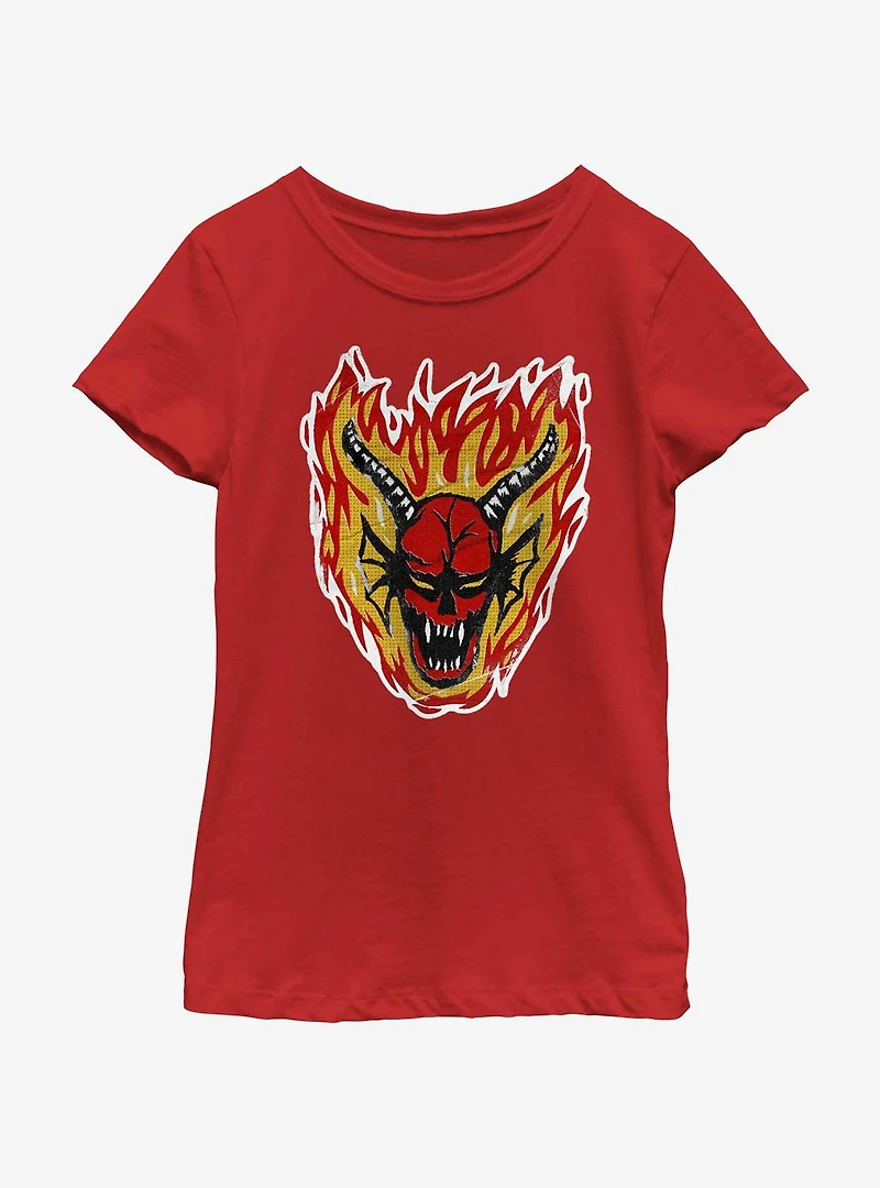 Stranger Things Demon Head Youth Girls T-Shirt