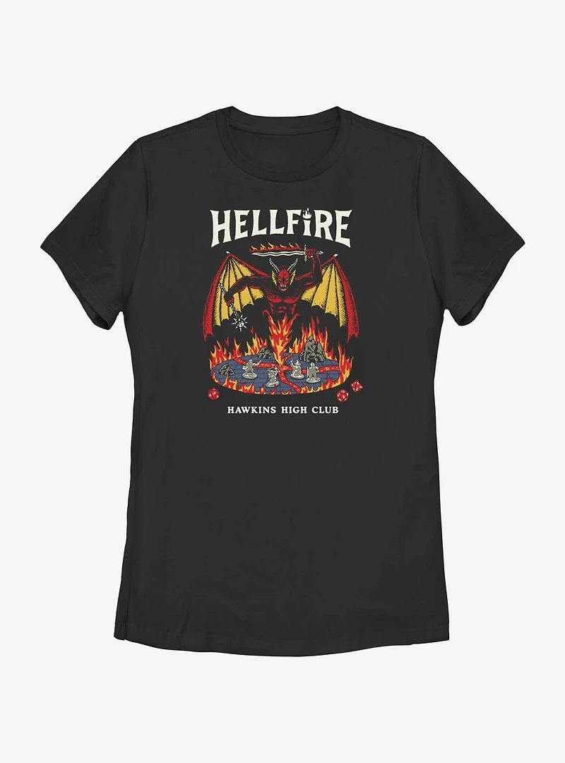 Stranger Things Hellfire Hawkins High Club Womens T-Shirt
