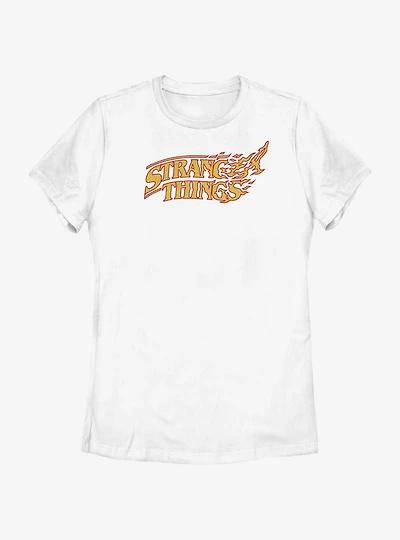 Stranger Things Vanishing Fire Logo Womens T-Shirt