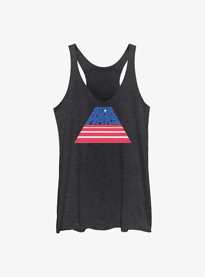 Star Wars American Flag Slant Logo Girls Tank