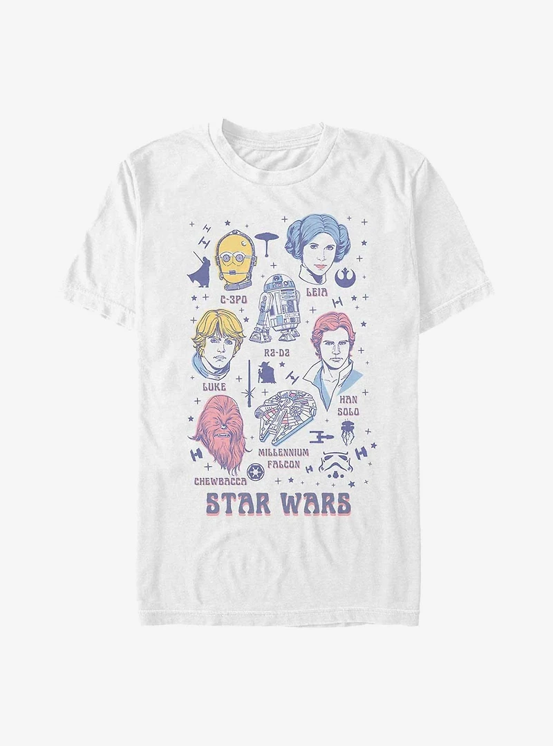 Star Wars Character Doodles T-Shirt