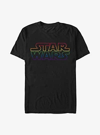 Star Wars Outline Rainbow Logo T-Shirt