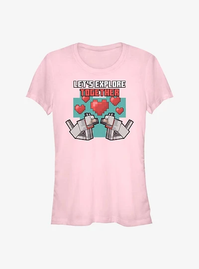 Minecraft Puppy Love Valentine Girls T-Shirt