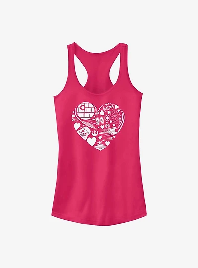 Star Wars Heart Ships Icons Girls Tank