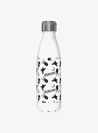 Wednesday Icons Pattern Water Bottle