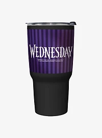 Wednesday Striped Title Travel Mug