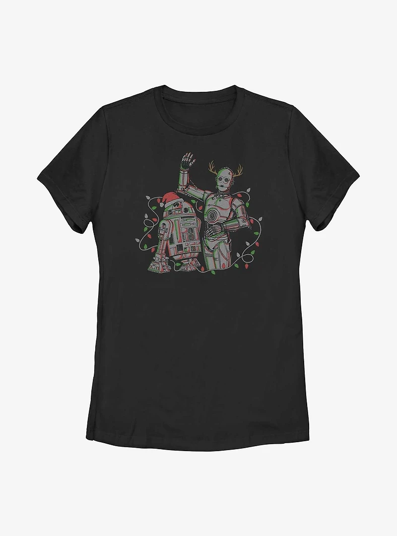 Star Wars R2-D2 and C-3PO Holiday Droids Womens T-Shirt