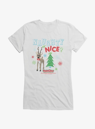 Santa Claus Is Comin' To Town! Naughty Or Nice? Girls T-Shirt