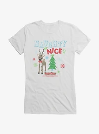Santa Claus Is Comin' To Town! Naughty Or Nice? Girls T-Shirt