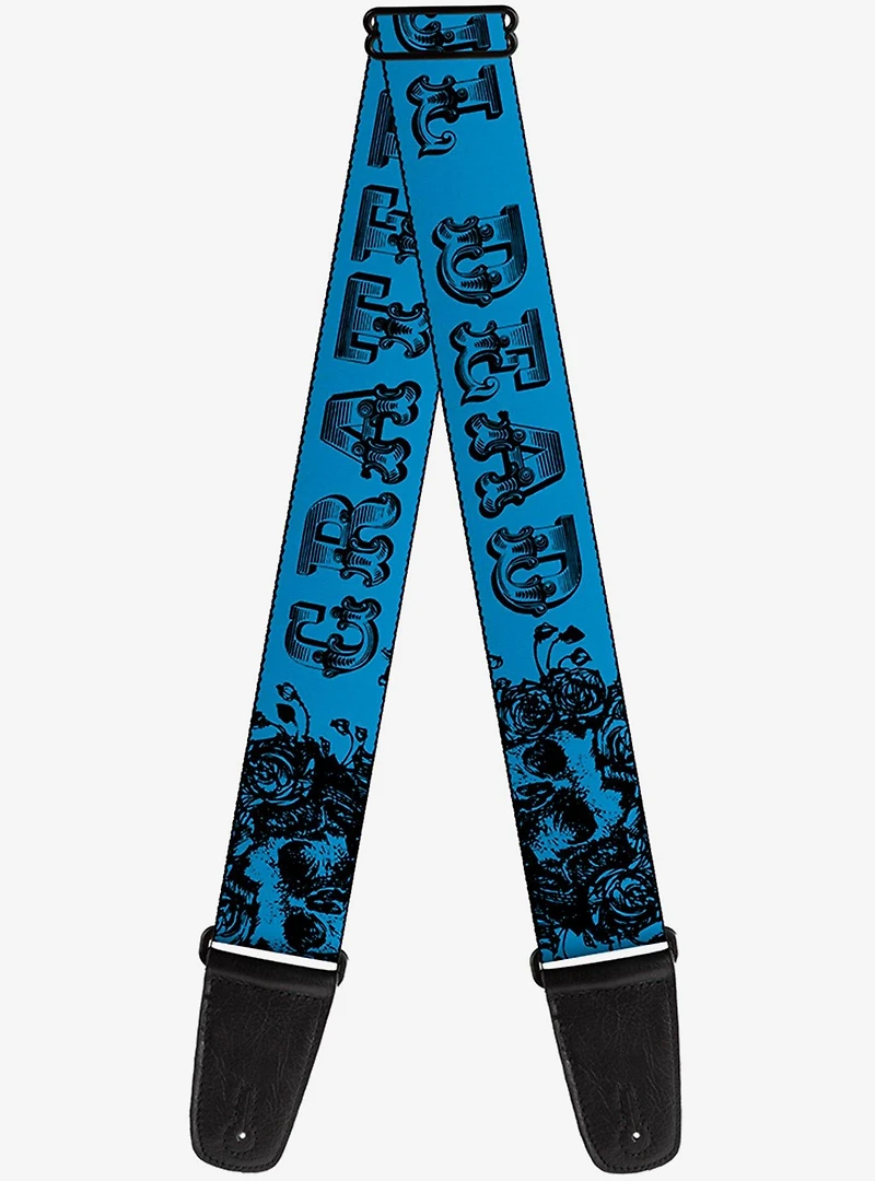 Grateful Dead Skull Roses Turquoise Guitar Strap