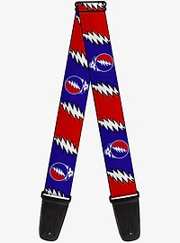 Grateful Dead Steal Your Face Lightning Bolt Repeat Guitar Strap