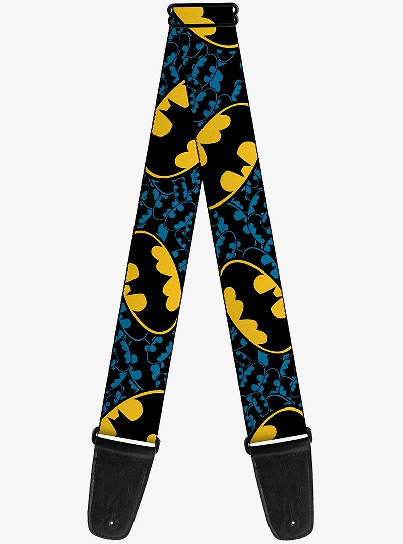 DC Comics Batman Bat Signals Stacked Close Up Guitar Strap