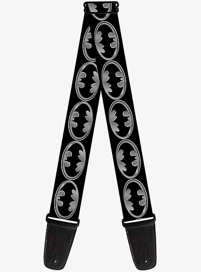 DC Comics Batman Shield Silver Guitar Strap