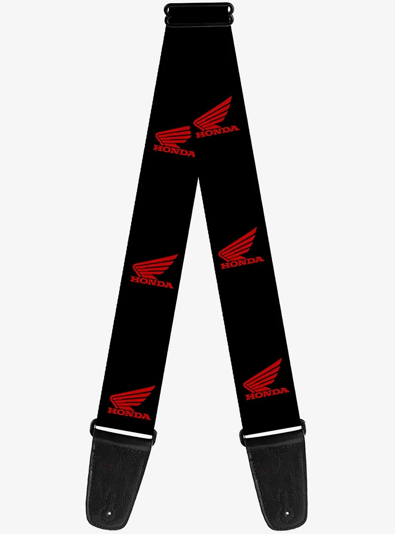Honda Motorcycle Logo Black Red Guitar Strap
