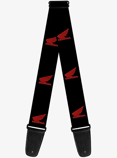 Honda Motorcycle Logo Black Red Guitar Strap