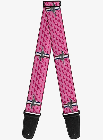 Ford Mustang Bars Text Pink Logo Guitar Strap