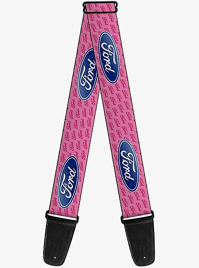 Ford Oval Text Pink Repeat Guitar Strap