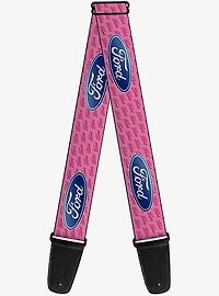 Ford Oval Text Pink Repeat Guitar Strap