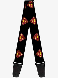 DC Comics Superman Shield Black Guitar Strap