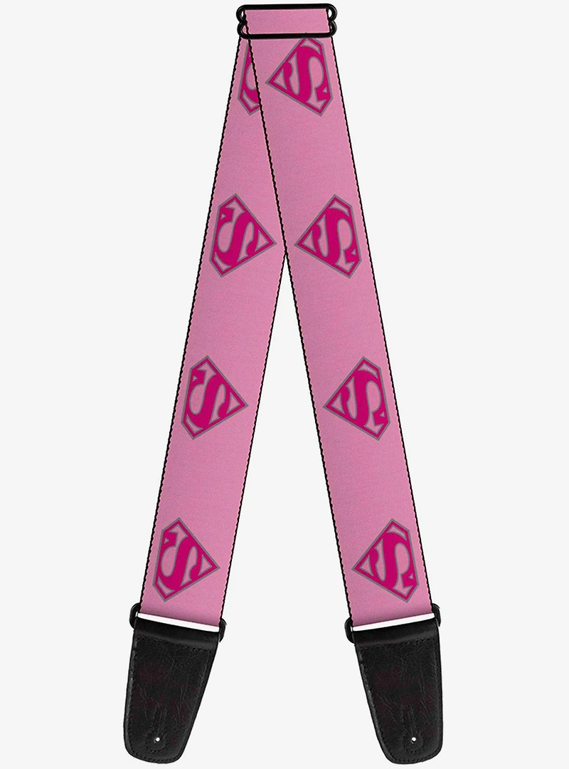 DC Comics Superman Shield Pink Guitar Strap