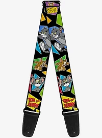 Tom and Jerry Poses Multicolor Guitar Strap