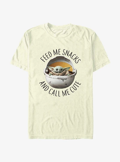 Star Wars The Mandalorian Feed Me Snacks and Call Cute T-Shirt