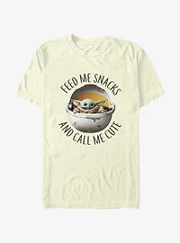 Star Wars The Mandalorian Feed Me Snacks and Call Cute T-Shirt