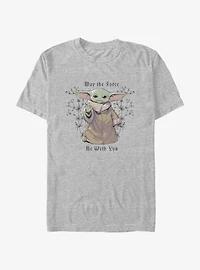 Star Wars The Mandalorian Wildflower Child Force Be With You T-Shirt