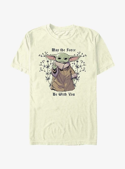 Star Wars The Mandalorian Wildflower Child Force Be With You T-Shirt