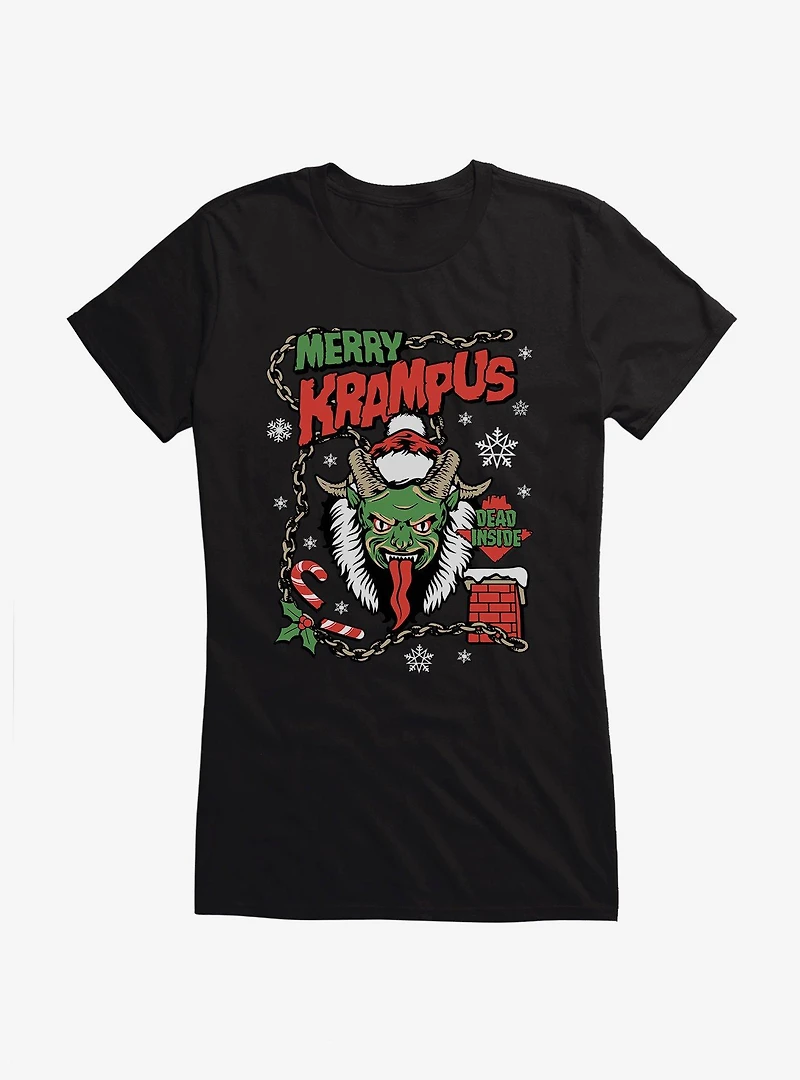 Merry Krampus Dead Inside Girls T-Shirt