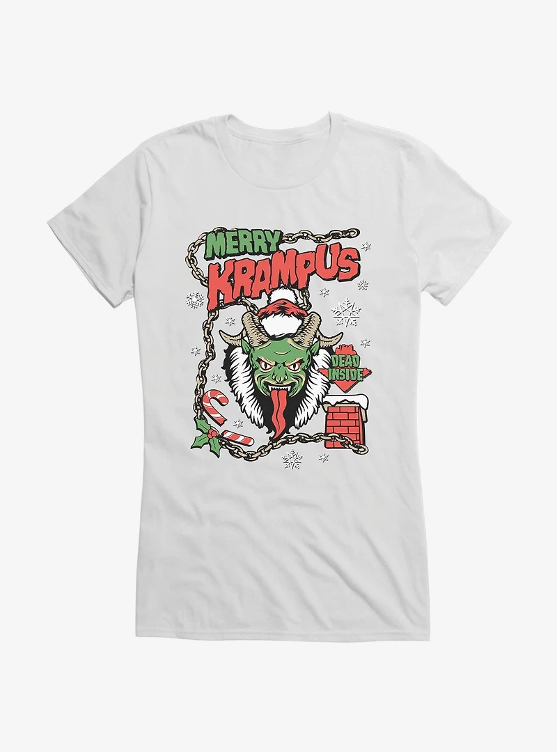 Merry Krampus Dead Inside Girls T-Shirt