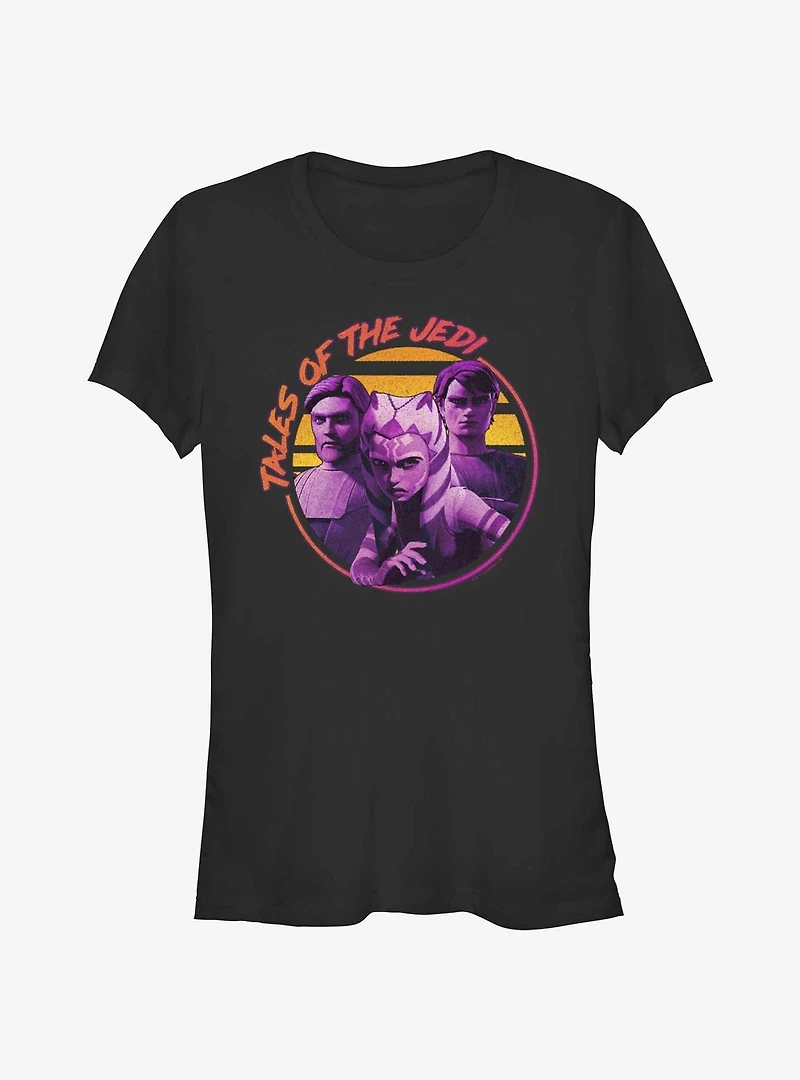 Star Wars: Tales of the Jedi Sunset Ahsoka, Obi-Wan and Anakin Girls T-Shirt